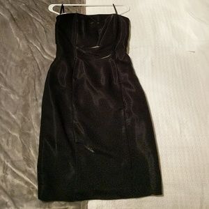 Jessica McClintock black strapless cocktail dress